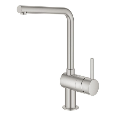 GROHE Minta Keukenkraan - hoog - l uitloop - supersteel geborsteld