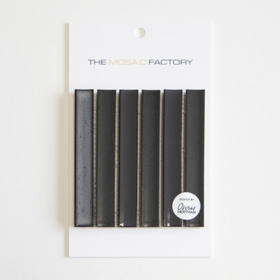 SAMPLE The Mosaic Factory Sevilla mozaïektegel - 15x25cm - wandtegel - Rechthoek - Porselein Carbon Shades of Gray mat/glans