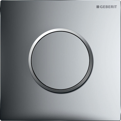 Geberit HyTouch urinoir stuursysteem pneumatisch inclusief bedieningsplaat Sigma 10 Plaat en toets glansverchroomd Designring matverchroomd