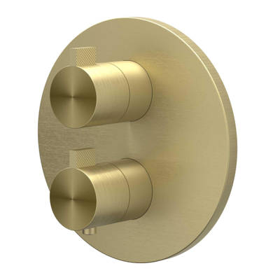 IVY Tribe Regendoucheset - inbouw - 2-weg stop-omstel - 40cm wandarm - 30cm medium hoofddouche rond - glijstang met uitlaat - 150cm doucheslang - staafmodel handdouche - RVS316 - geborsteld mat goud PVD