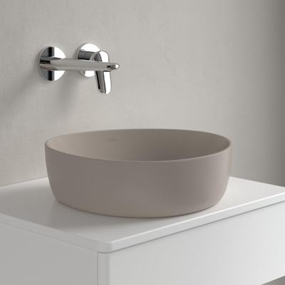 Villeroy & Boch Antao Opzetwastafel - 40 x 39.5 x 14.6 cm - Almond CeramicPlus - zonder overloop
