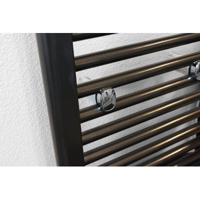 Rosani Polo Designradiator - 40x8x118cm - middenaansluiting - 441 watt - graphit glossy