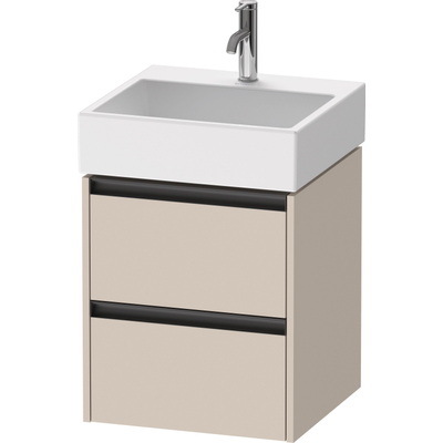 Duravit Ketho 2 wastafelonderbouwkast - 2 laden - 48.4x46x54.9cm - grepen antraciet - taupe mat