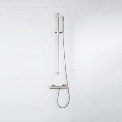 FugaFlow Eccelente Sobrado Badkamer douchekraan met glijstangset met staafhanddouche, metalen doucheslang geborsteld RVS PVD