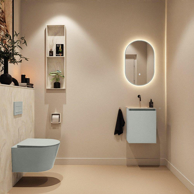 MONDIAZ TURE-DLUX 40cm toiletmeubel Greey. EDEN wastafel Ostra positie midden. Zonder kraangat.