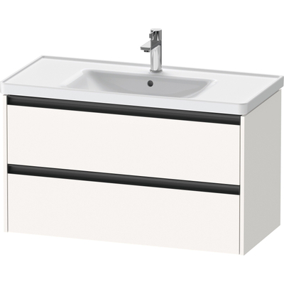 Duravit Ketho 2 wastafelonderbouwkast met 2 laden 98.4x45.5x54.9cm met grepen antraciet wit supermat