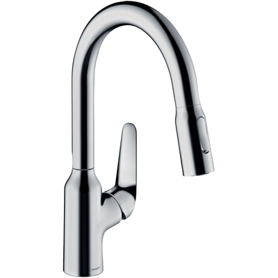 Hansgrohe Focus m42 1-gr keukenmkr 180 m/uittrekbare vuistdche chroom
