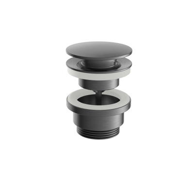 Hotbath Archie Always open plug met schroef rond BGP Geborsteld Gunmetal PVD