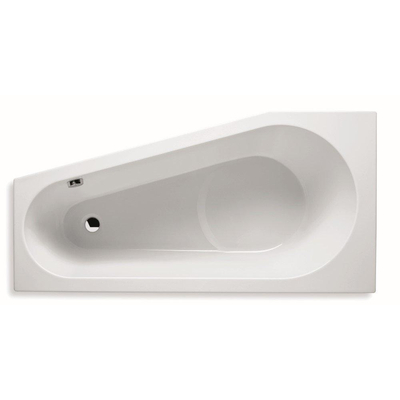 RIHO Delta standaard bad 160x80cm Hoekopstelling Links excl. poten Wit glans