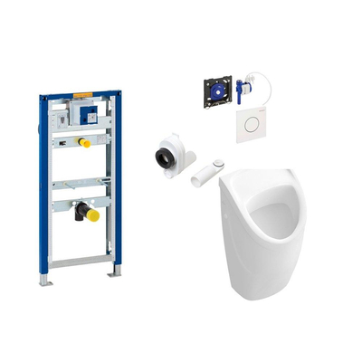 Villeroy en Boch Omnia compact urinoirset met Geberit duofix reservoir en Sigma 01 bediening wit