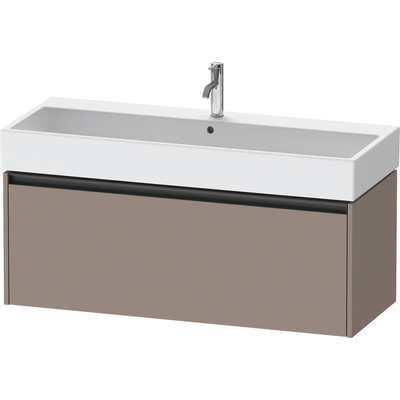 Duravit Ketho 2 wastafelonderbouwkast met 1 lade voor enkele wastafel 118.4x46x44cm met greep antraciet basalt mat