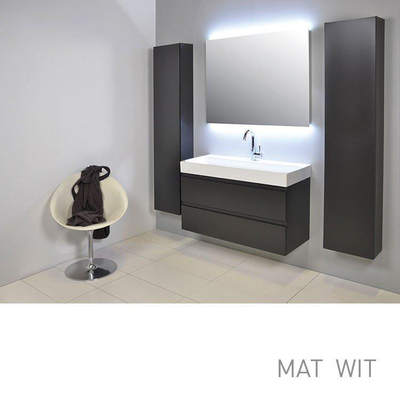 INK Unit badkamermeubelset greeploos inclusief spiegel 80cm mat wit