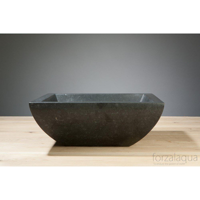 Forzalaqua Siracusa waskom 40x40x15cm vierkant Basalt gezoet antraciet SHOWROOMMODEL