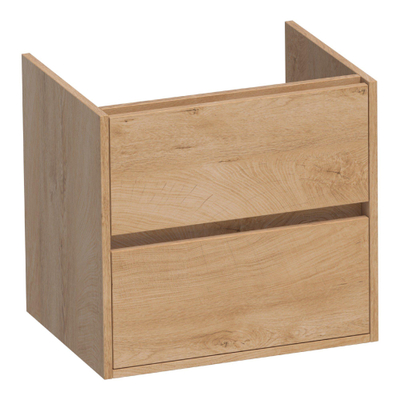 BRAUER Adore wastafelonderkast - 60x46x55cm - 2 softclose lades - greeploos - 1 sifon uitsparing - Forest Tan