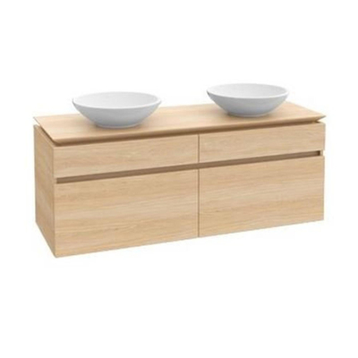 Villeroy & Boch Legato onderkast met 4 laden voor 2 opzetwaskommen 140x50x55cm matwit
