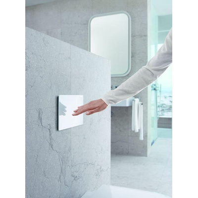 Geberit Sigma70 bedieningplaat met dualflush frontbediening voor toilet/urinoir 24x15.8cm wit SHOWROOMMODEL