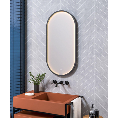 HR Badmeubelen Ghost Oval spiegel 40x80cm dimbaar LED met verwarming