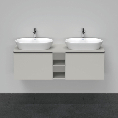 Duravit D-Neo wastafelonderkast 140x45.9x55cm 2 lades Betongrijs Mat