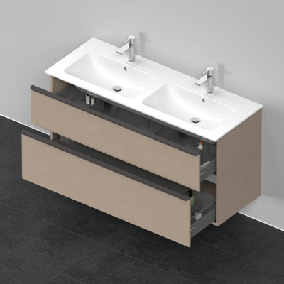 Duravit D-Neo wastafelonderkast 128x62.5x46.2cm 2 lades Linnen Mat