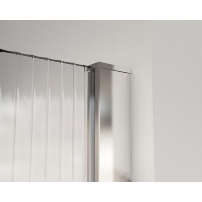 Fortifura Galeria inloopdouche - 80x200cm - ribbelglas - wandarm - chroom
