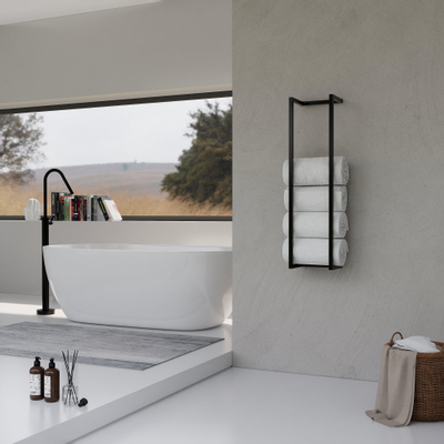 Fortifura Calvi Handdoekrek - 95x25x20cm - Mat zwart