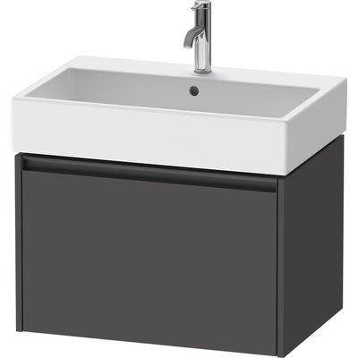 Duravit Ketho 2 wastafelonderbouwkast met 1 lade 68.4x46x44cm met greep antraciet grafiet mat