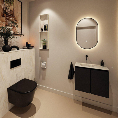 MONDIAZ TURE-DLUX 60cm toiletmeubel Urban. EDEN wastafel Ostra positie links. Zonder kraangat.
