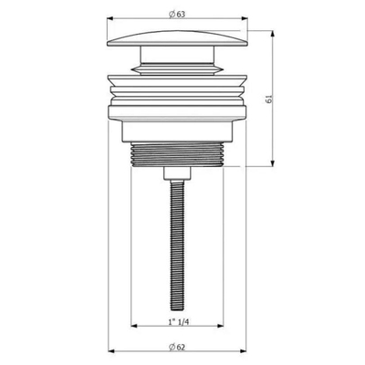 Villeroy & Boch Universal afvoerplug - push to open - Rond - matt brushed gold (goud)
