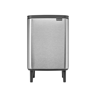 Brabantia Bo Hi Afvalemmer - 12 liter - kunststof binnenemmer - matt steel fingerprint proof