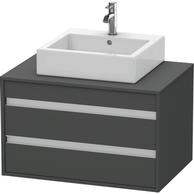 Duravit Ketho Wastafelonderkast 80x55.1x49.6cm Standaard greep met softclose spaanplaat Grafiet Mat