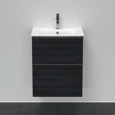 Duravit D-Neo wastafelonderkast 51x62.5x40.2cm 2 lades Eiken (zwart) Mat