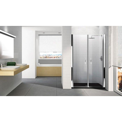 Novellini Young 2.0 2B draaideur 2 delig voor nis 87/91x200cm matchroom profiel helder glas