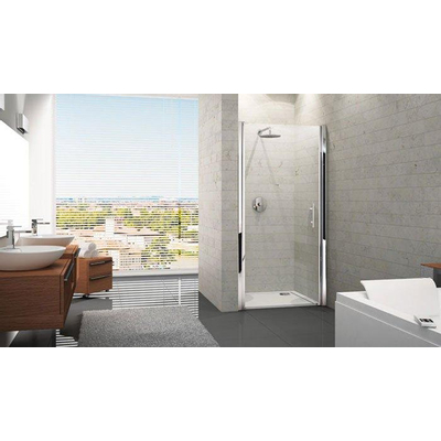 Novellini Young 2.0 1B draaideur voor nis 87/91x200cm chroom/satin