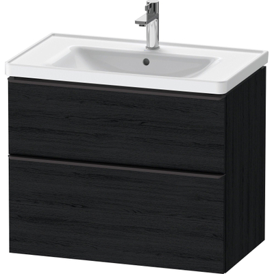 Duravit D-Neo wastafelonderkast 78.4x62.5x45.2cm 2 lades Eiken (zwart) Mat