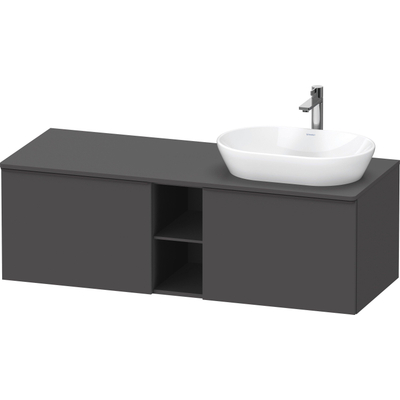 Duravit D-Neo wastafelonderkast 140x45.9x55cm 2 lades Grafiet Mat