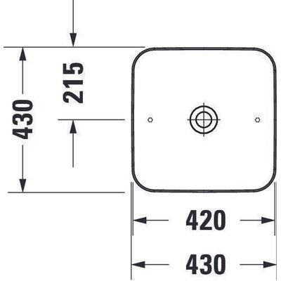 Duravit Cape Cod waskom vierkant zonder kraangat zonder overloop 43x43cm wit