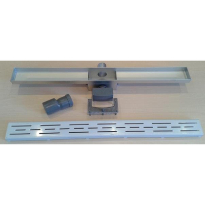 Saniclass Douchegoot - zonder flens - 50x7x6.7cm - ondiep - zijuitloop - RVS TWEEDEKANS