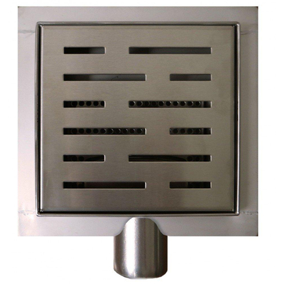 Wiesbaden 3e generatie doucheput met flens en zijuitlaat 20 x 20 cm RVS