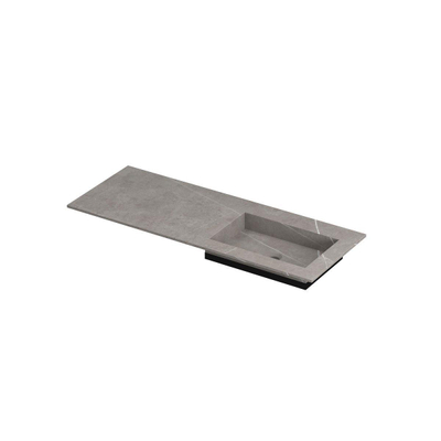INK Post wastafel - 120x45x1cm - 1 wasbak rechts - 0 kraangaten - keramiek Armani grey mat
