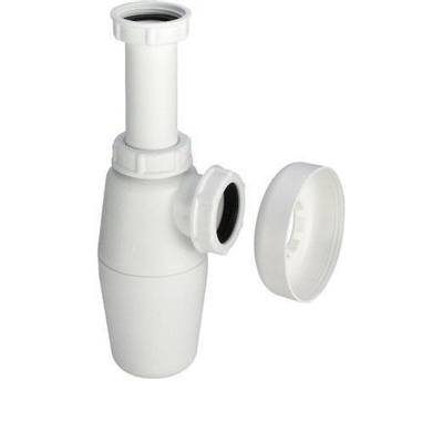 Viega Project plastic bekersifon zonder muurbuis met roset 1 wit