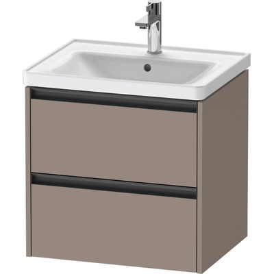 Duravit Ketho 2 wastafelonderbouwkast met 2 laden 58.4x45.5x54.9cm met grepen antraciet basalt mat