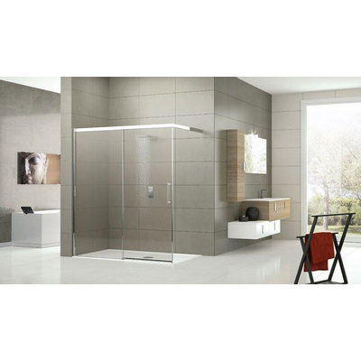 Novellini Rose PHB schuifdeur voor inloop met muursteun 117/120x200cm rechts chroom/helder