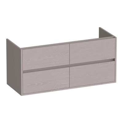 BRAUER Adore wastafelonderkast - 120x46x55cm - 4 softclose lades - greeploos - 2 sifon uitsparingen - Timber Greige
