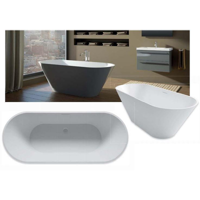 Riho Barcelona vrijstaand bad - 170x70cm - solid surface - mat wit