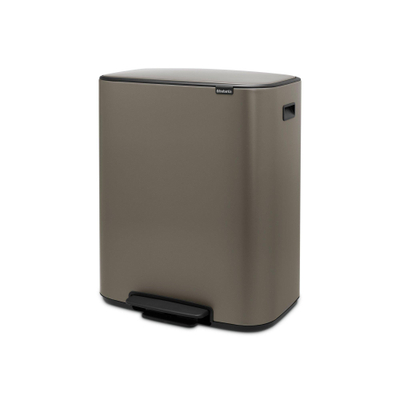 Brabantia Bo Pedaalemmer - 60 liter - kunststof binnenemmer - platinum