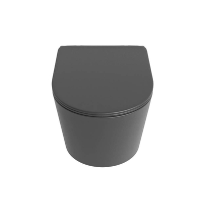 MONDIAZ LAVIE wandclosetpack - 36x53cm - diepspoel - rimless - Dark grey (grijs) - softclose - quick-release - toiletzitting - Dark grey (grijs)