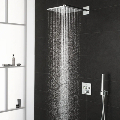 GROHE SmartControl Regendoucheset Inbouw - hoofddouche rechthoekig 31cm - 2 functies - handdouche staaf 1 stand - chroom