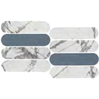 Douglas Jones Moods Mozaiektegel - 20X35cm - 9mm - gerectificeerd - Grey/Cielo Glans