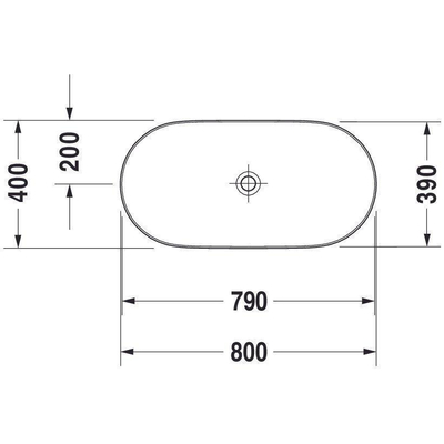 Duravit Luv opzetwastafel 80x40cm zonder kraangat geslepen wit