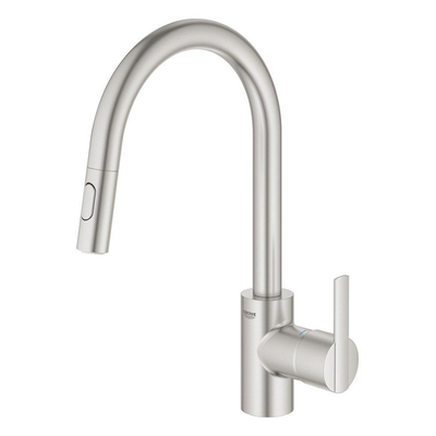 GROHE Feel Keukenkraan - hoog - uittrekbare uitloop - 2 straalsoorten - supersteel geborsteld